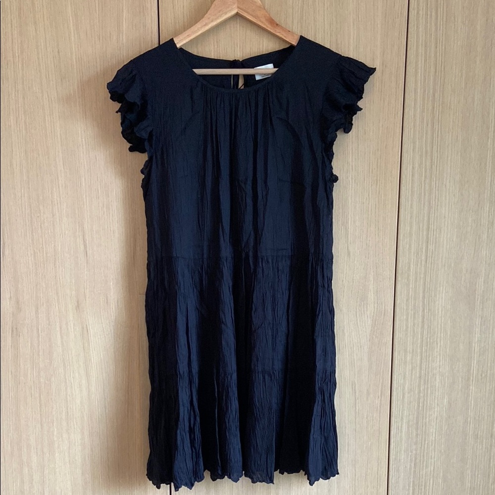 Elegant Black Ruffle Sleeve Dress